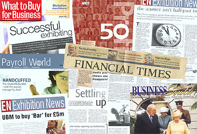 montage of newspapers