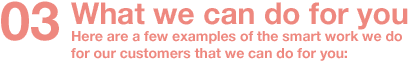 What we can do for you